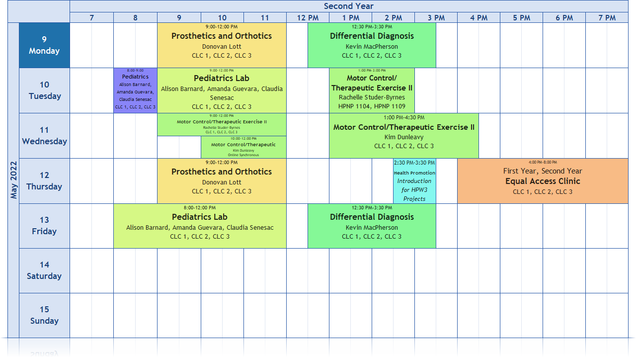 Schedule - Groups